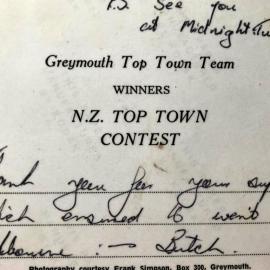 Greymouth Top Town Team - Winners of the NZ Top Town Competition.1977.