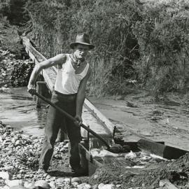 Owen Prince working on a gold claim at Addisons Flat-8 miles south of Westport.