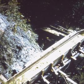 Sluicing bank of Taramakau - Riffle Box.1960.