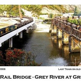 First train on new Cobden bridge; last train on old Cobden bridge