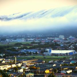 Elevated view of Greymouth 2009 - barber and aquatic centre- barber and aquatic centre