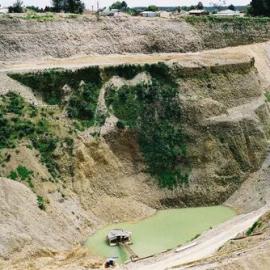 This opencast pit was excavated to mine for alluvial gold,( and the lake today.) Ross.1990s.