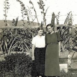 Lorraine Mosley and her friend Flora (Florrie) Anderson in Preston Rd ,Blaketown .ca.1930`s.