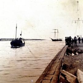 Sailing ships on Hokitika River