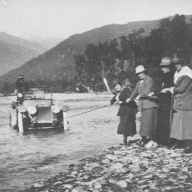 Fording a river in South Westland.