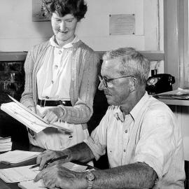 The manager of Blackball Mine, Mr. J. Rarity with Kath Williams(nee Kelly).ca.1950`s