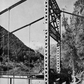 The new suspension bridge over the Cook River, near Weheka.ca.1938.