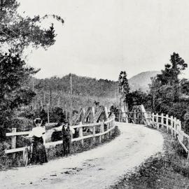 The bridge over the Totara River, near Ross.ca.1908.