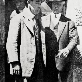 Frederick William Eggers leaving the magistrate's court.1917 (Payroll robbery)