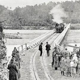 New tramway and traffic bridge over the Mikonui River.Sept 1918.