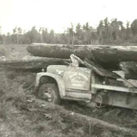 Logs crush truck cab, Haupiri *PHOTO ALBUM*