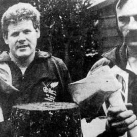 NZ Axemans news 1993 - David Evans left and Neville Thomson in NZ emerging team.1993. 