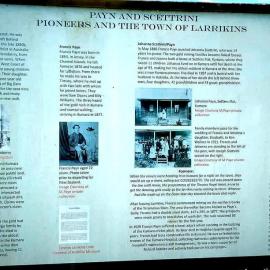 Payn and Scettrini Pioneers and the town of Larrikans.