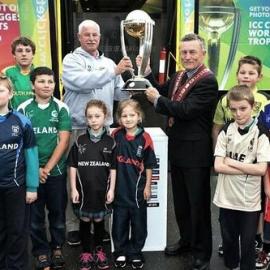 Cricket World Cup and Sir Richard Hadlee in Greymouth. 2014.