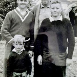 Geordie Menzies and Andy McTaggart with their sons Chris and Glen.