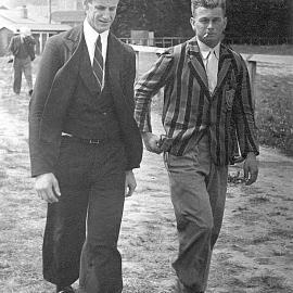 Another day at the Greymouth  races - Wallace Bruce and Gus Burrows .ca.1946.