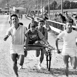 Runanga boys winning the sulky race for the Dunollie Hotel 1960's *PHOTO ALBUM*