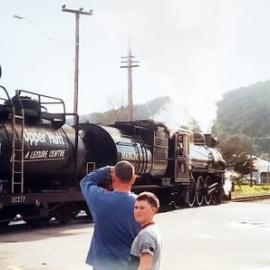 Steam train in Greymouth.