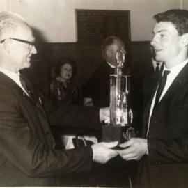 Bruce Mann West Coast player of the year presented by Johnny Dixon President of West Coast supporters club