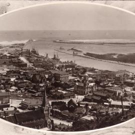 Elevated view of Greymouth and the Grey River