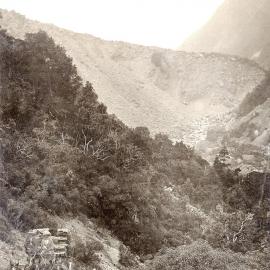 Stagecoach on the Otira Gorge.1913.