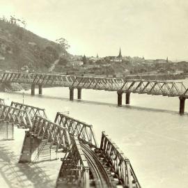 Greymouth bridges with view of the Town hall .