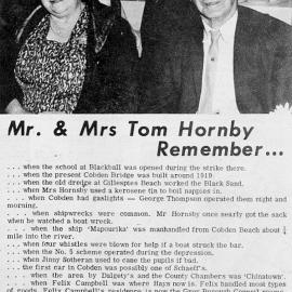 Mr and Mrs Tom Hornsby remember.