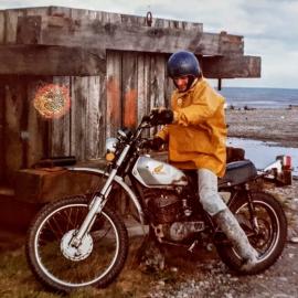 Verdun -  next to the wooden form from which they made the 20 ton concrete blocks for the Cobden breakwater,1975.