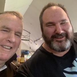 Ainse Symons and James Symons at Bush Inn, Christchurch.