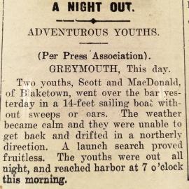 Adventurous Youths - Scott and McDonald of Blaketown.1929.