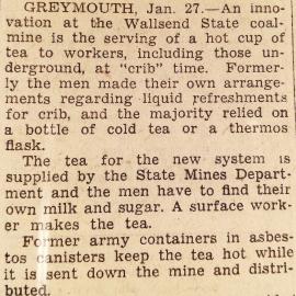 Hot tea for 100 Miners, Wallsend . 1949.