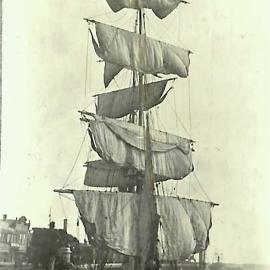 Barque White Pine sailed to its berth in the Grey River .ca .1922.
