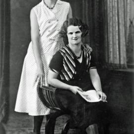 Jane Molloy, seated, and her cousin and best friend Molly Mears.1932.