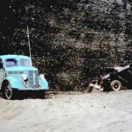Gravel pit below aerodrome hill Hokitika digging out for house section fill 1966  *PHOTO ALBUM*