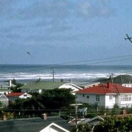 ALBUM - Two aircraft approaching Greymouth Airport.ca.1983.