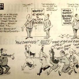 Wanted - 42 women to enliven Blackball - "Lodge Laughs."1981.