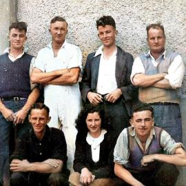 The staff of the Inter-Wanganui Dairy Factory at Hari Hari.ca.1949.