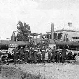 Foundry workers alongside the Davidson foundry at Hokitika.ca.1911.