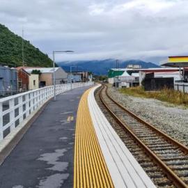 Greymouth railway platform extension and proposal to take Tranz Alpine train to Hokitika *PHOTO ALBUM*