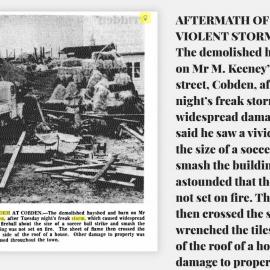 August  13, 1965 - fireball and storm damage, Cobden