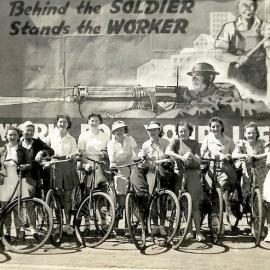 Bike hike - Pat O'Callaghan Of Greymouth,5th from left.ca.1941.