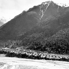 Looking down onto Ōtira. early 1950's .