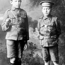 Alf Thorn and Charlie Thorn - School Cadets, Kumara.31st July,1918.
