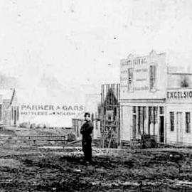 The Excelsior Hotel, The White House  and James Keir & Co.Hokitika.ca.1860`s.