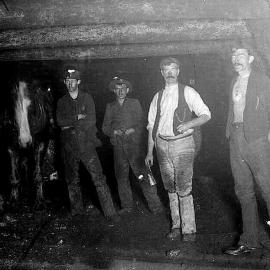 Coal miners and horse "leaving East "with a load of coal, West Coast.ca.1903.