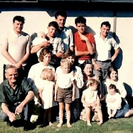 Mick and Gert Atkinson with family Revell Street, Hokitika.1960`s.