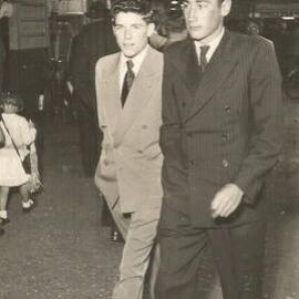 Bill Parker and David Clark on a Friday night in Westport around 1952.