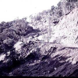 Reconstruction of the coastal road between Greymouth and Westport.ca. early 1960's.