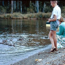 ALBUM - Miss X on the water at Lake Kaniere.early 1960's.