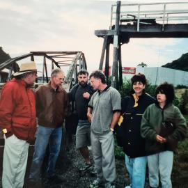 Overbridge at Railway Station, Greymouth -protest at its removal
